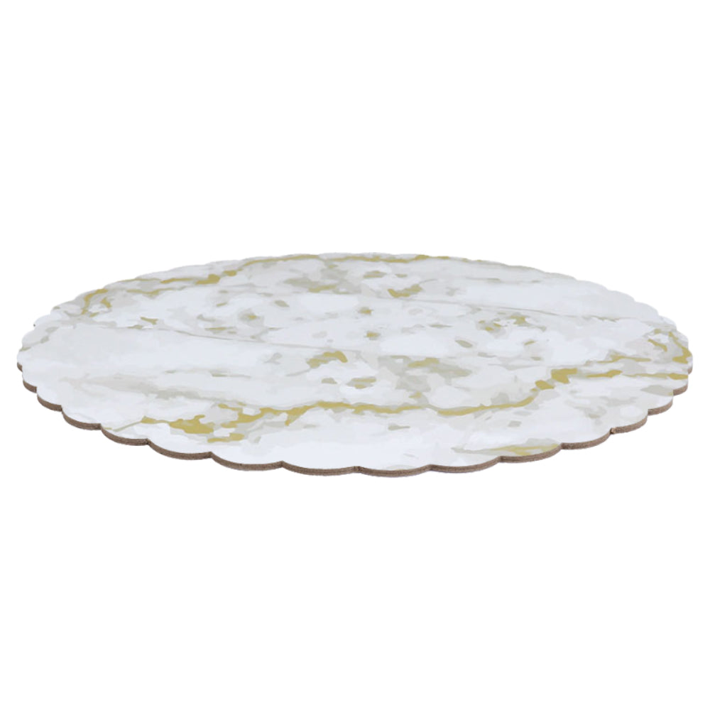 Round Marble Scalloped Cake Board, 12" - Pack of 5