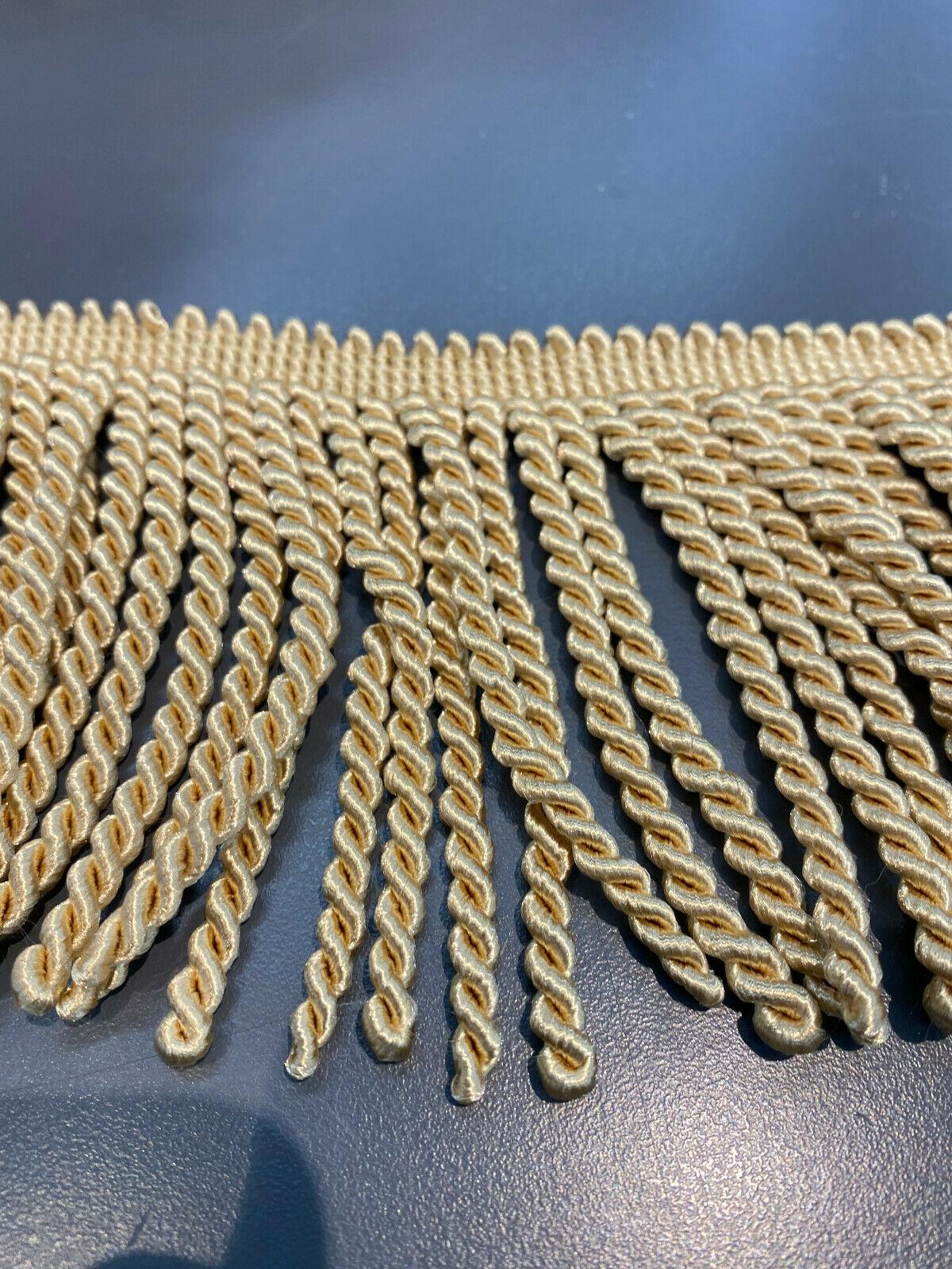 Bullion Fringe Trim - Light Gold, 4" Width (1 Yard)