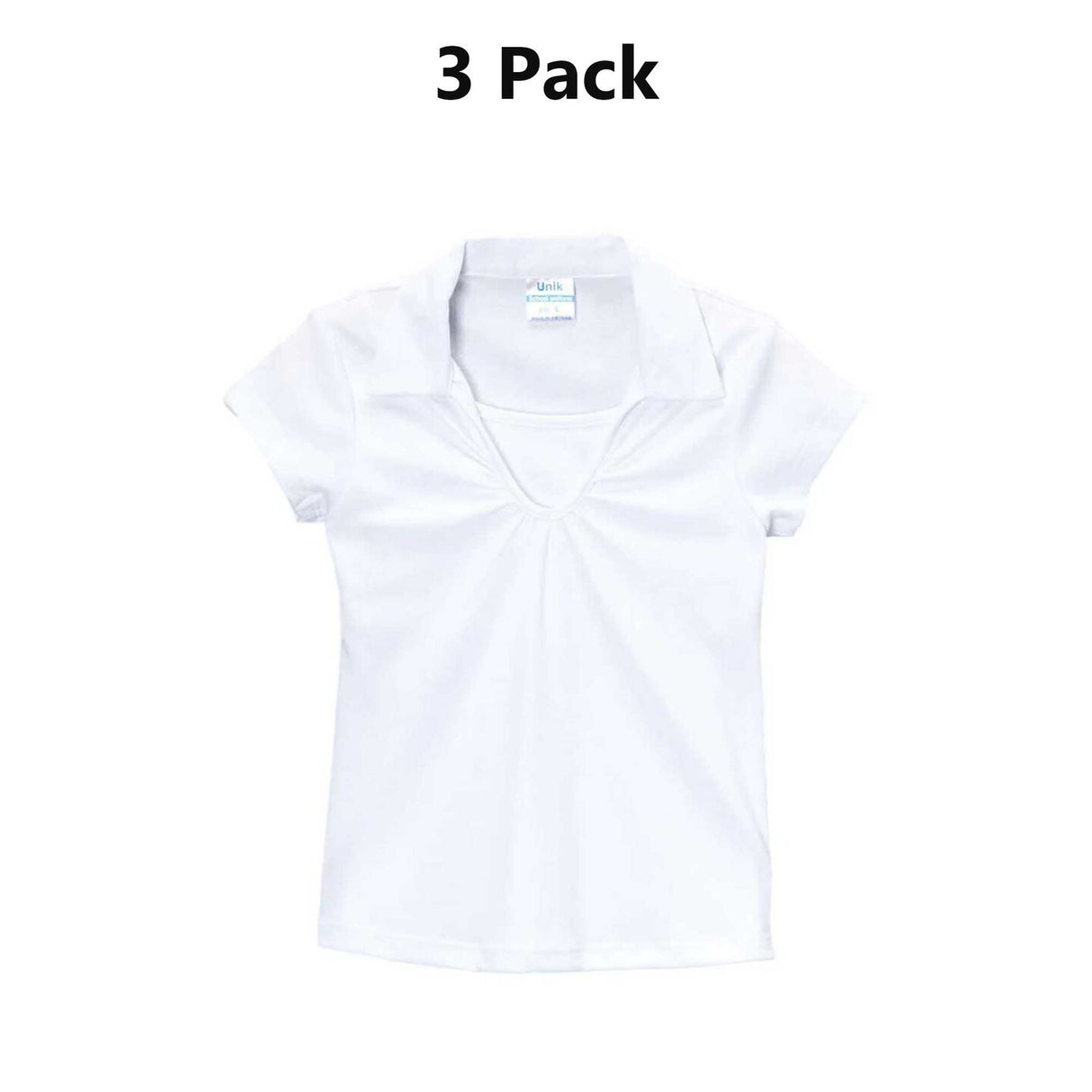 Girl's Uniform V Neck Collar Shirt