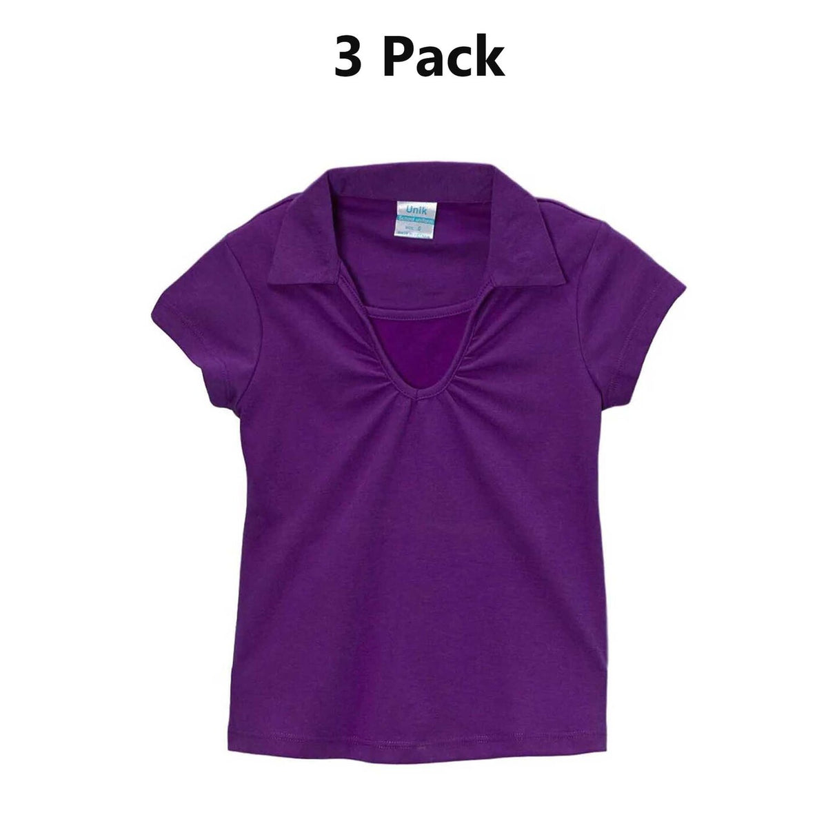 Girl's Uniform V Neck Collar Shirt