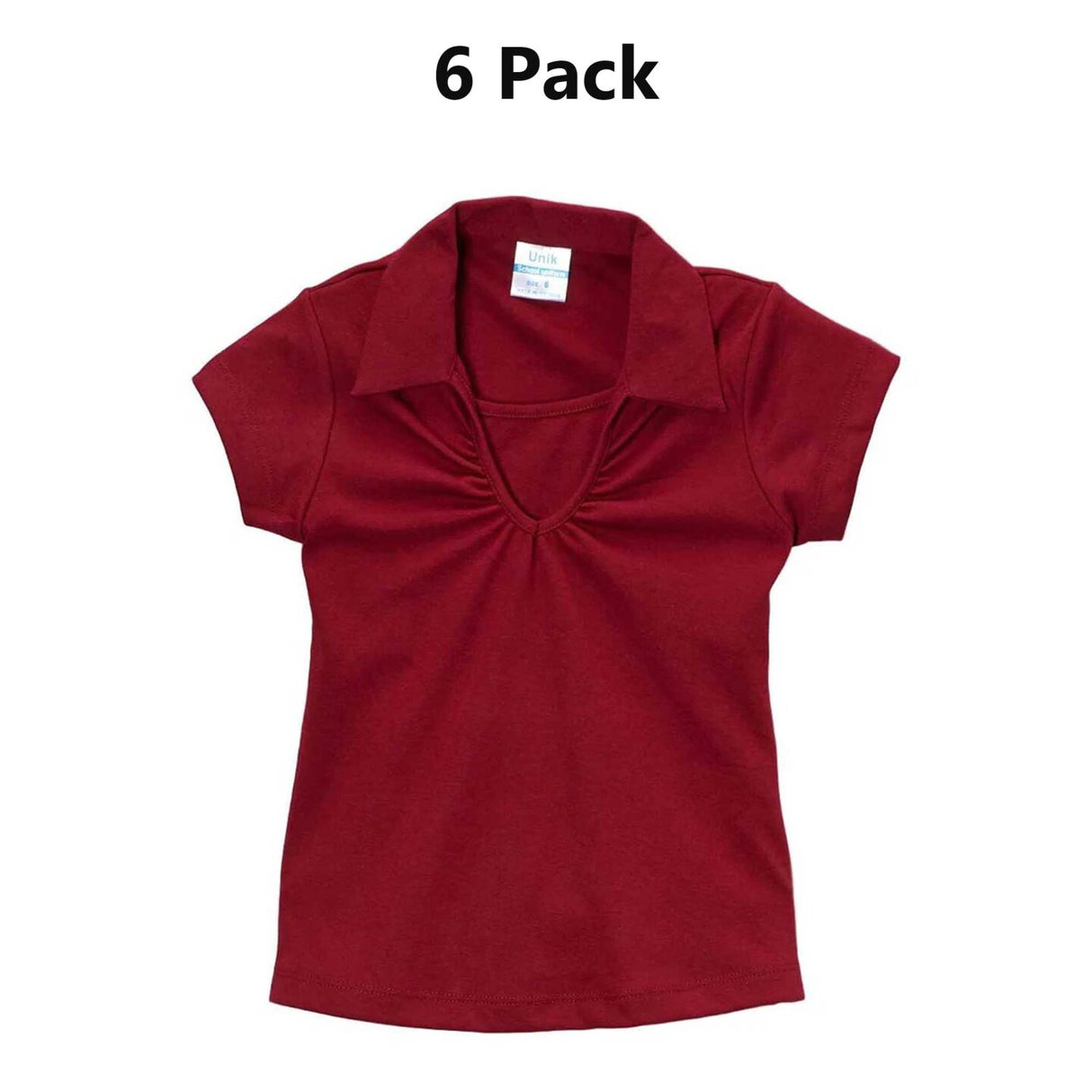 Girl's Uniform V Neck Collar Shirt