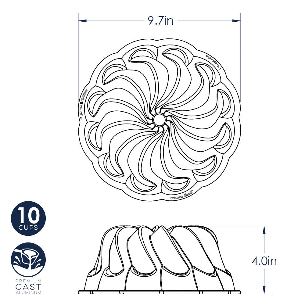 Nordic Ware Pirouette Bundt Pan, 10 Cups