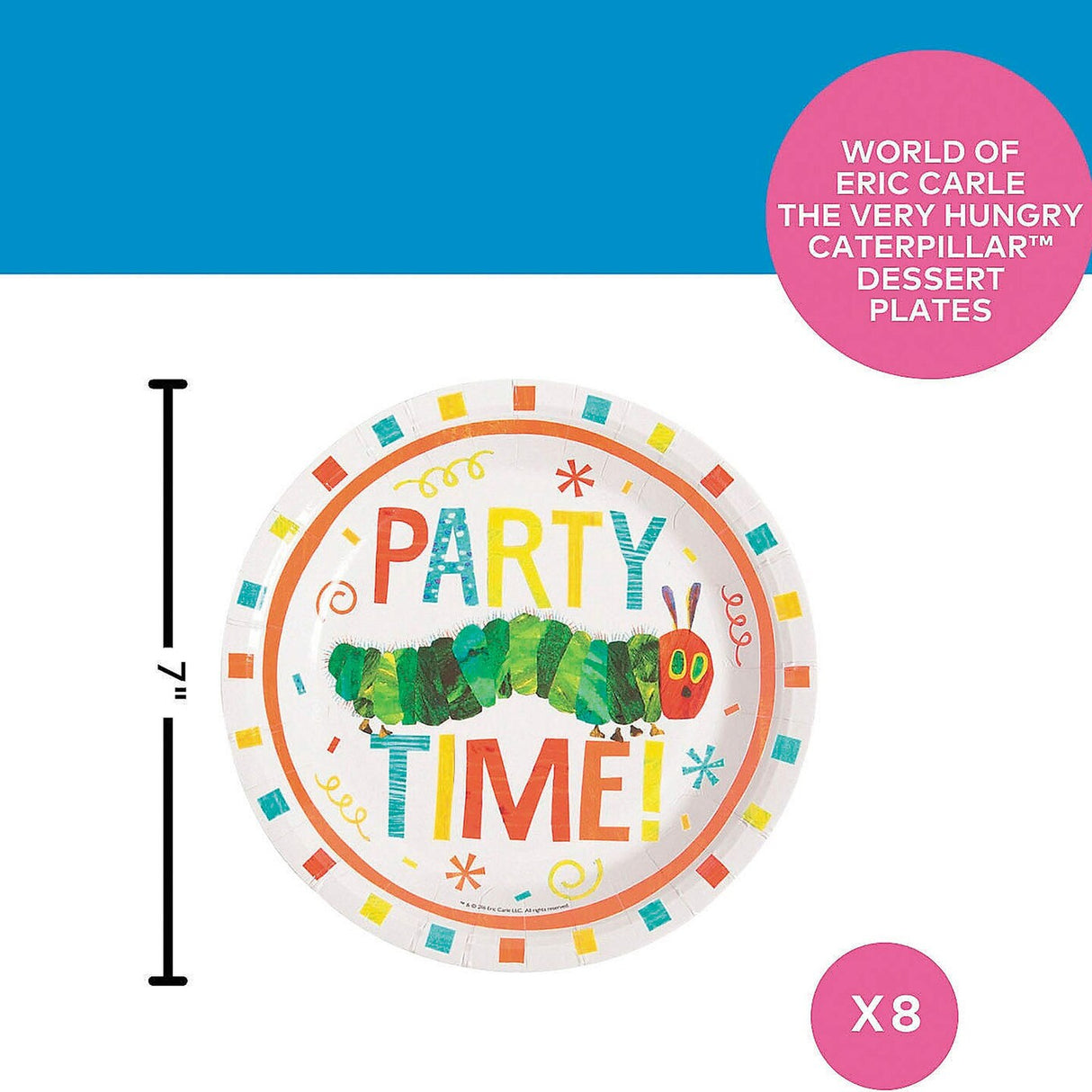 8 Ct The Very Hungry Caterpillar Paper Dessert Plates, 7"