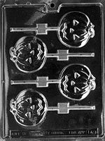 Flat Pumpkin Lolly Chocolate Mold