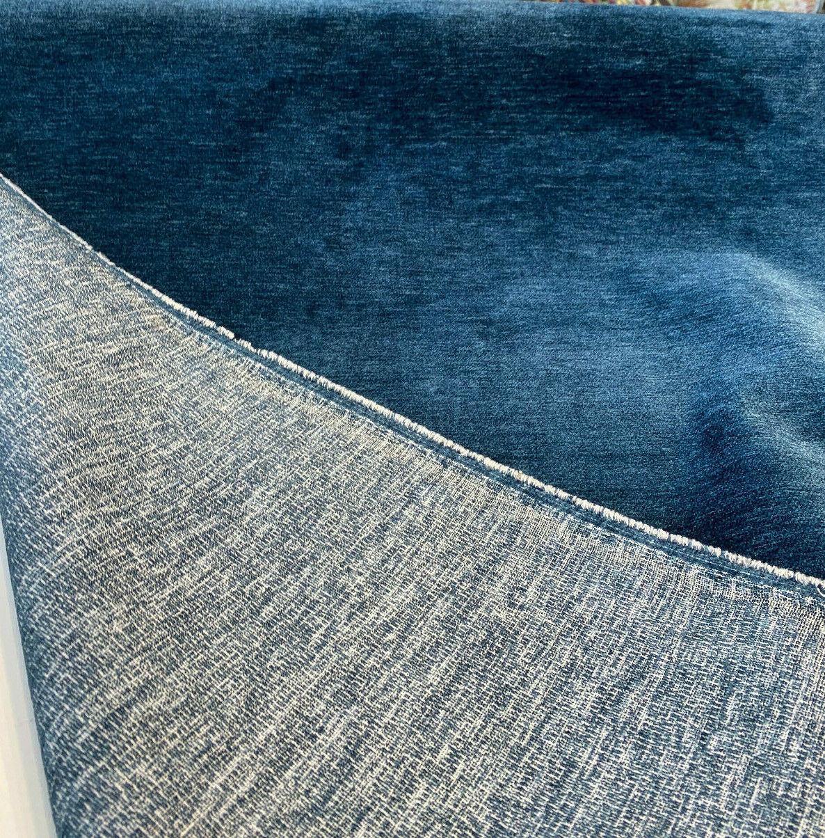 Lush Upholstery Soft Chenille Fabric - Sapphire Blue, 56" Width, Railroaded (1 Yard)