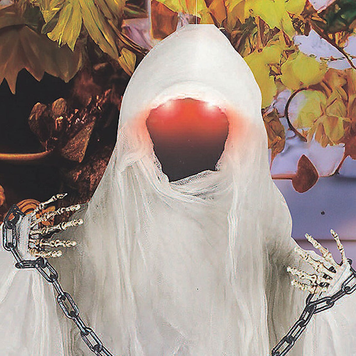 37 Inch Faceless Chain Ghost Halloween Decoration With Lights Sound