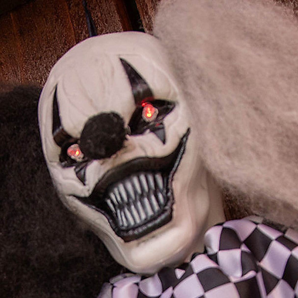 4 Foot Hanging Animated Black And White Clown Halloween Decoration