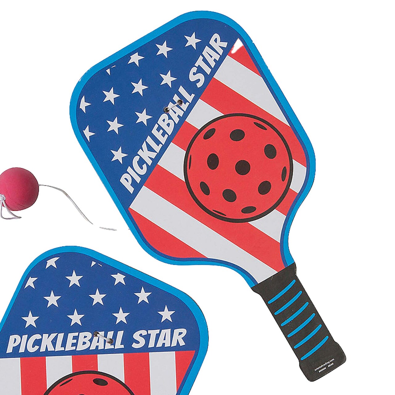 4 3/4" x 9" Patriotic Pickleball Wooden Paddleball Games 12 Pc.