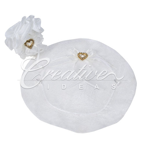9.5" Diameter Heart Diamond Wrap-Sold By 6 Pieces (Individually Packed) (Antique White)