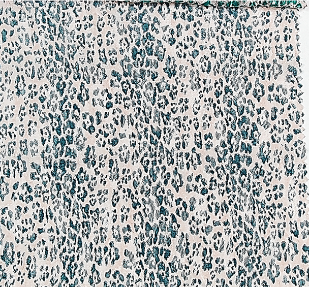 1 Yard Lace Animal Print Fabric Blue/Ivory 50/52" Lightweight Apparel & Home Décor Material