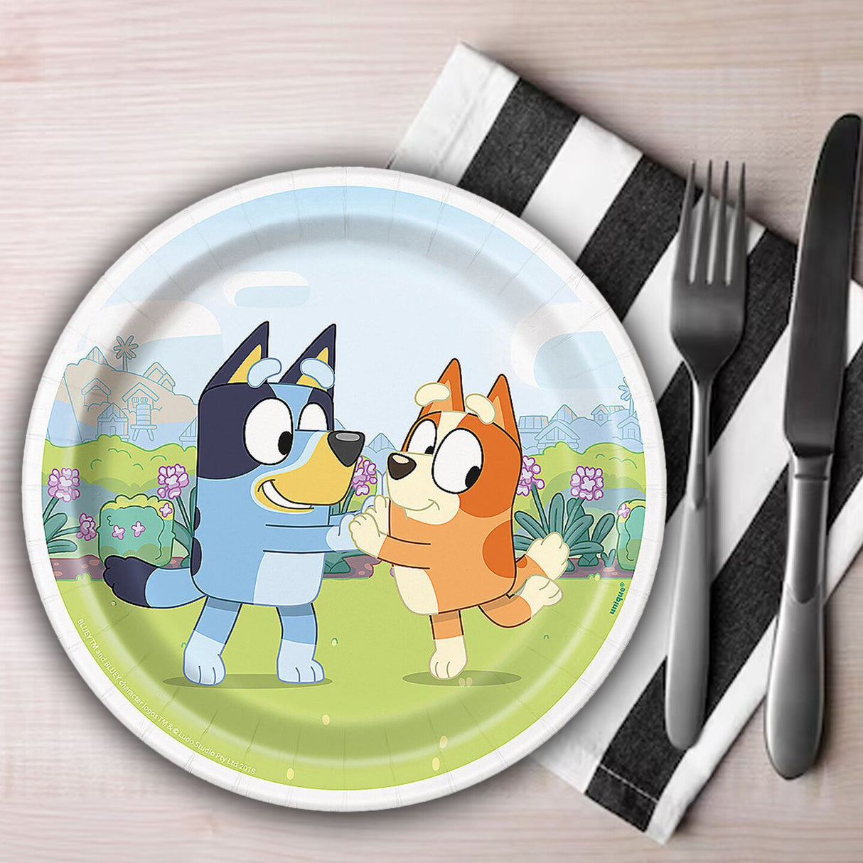 8 Ct. Bluey Party Paper Dessert Plates 7" Disposable Plates for Kids' Parties