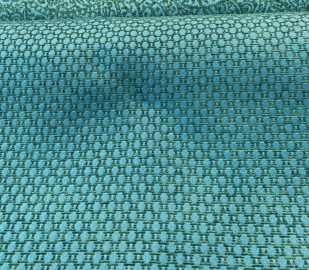 Amy Brocade Jacquard Fabric - Teal, Small Dot, 56" Width (1 Yard)