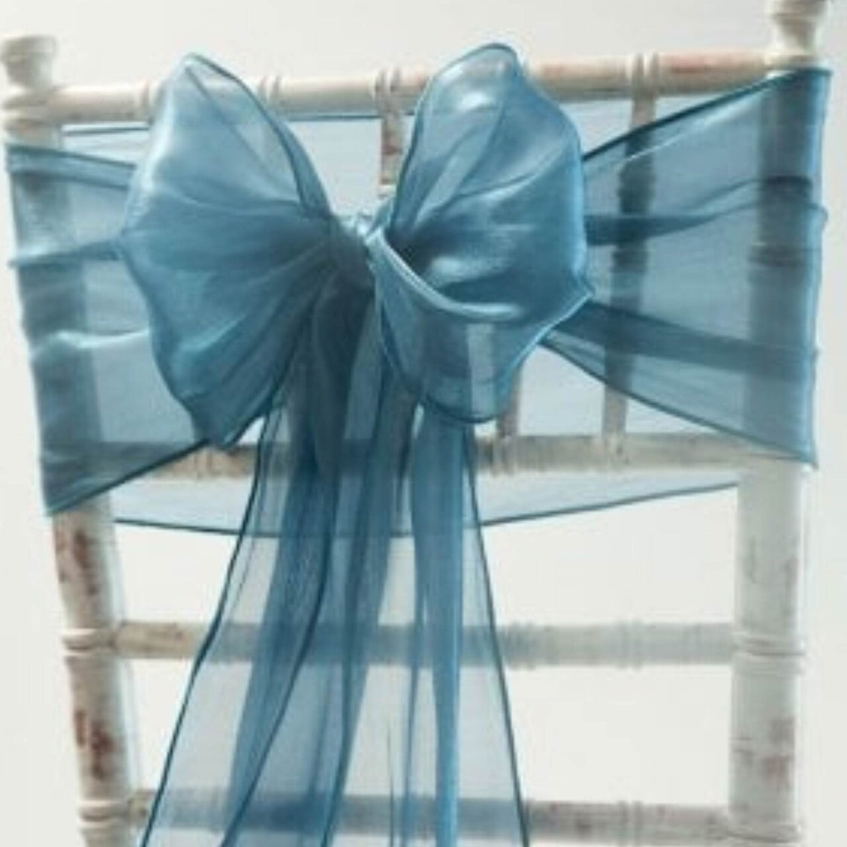 10 Pieces Peacock Organza Chair Bands, 12"x116" Stylish Angled End Decor