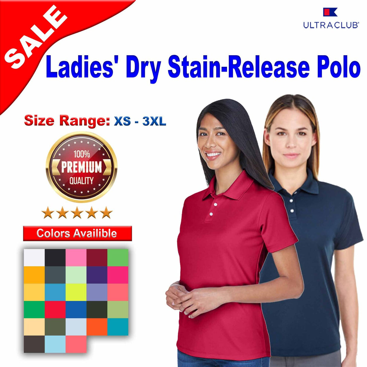 Ultra Club® Ladies'Dry Stain-Release Polo