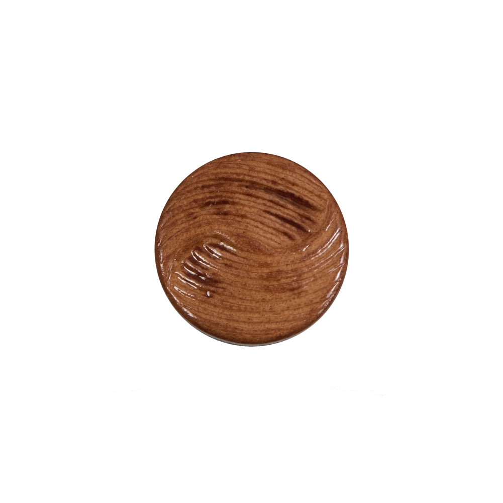 Natural Embossed Leather Shank Back Button - 24L/15mm