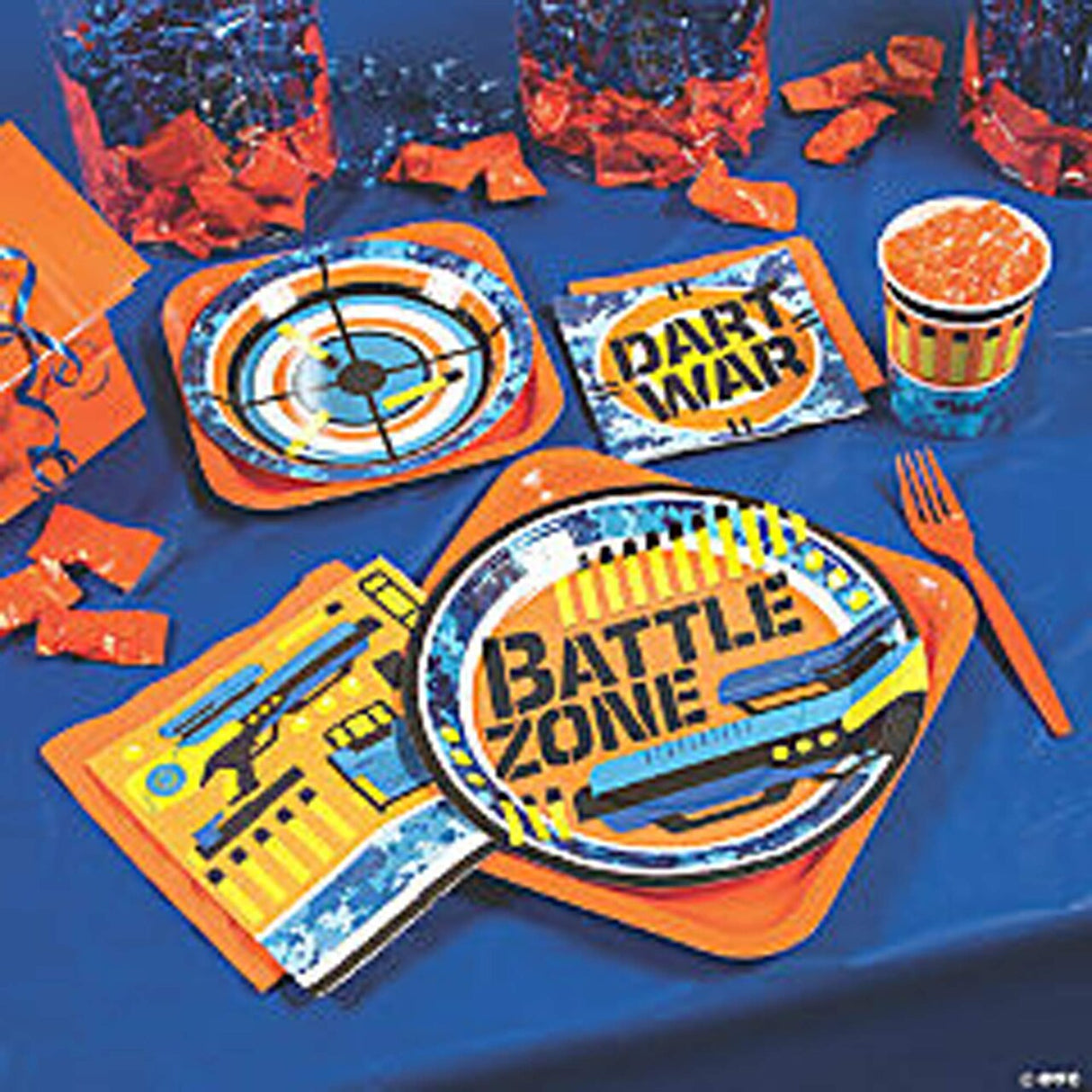 8 Ct. Dart Battle Party Paper Dessert Plates 7-Inch Target Design for Kids’ Birthday