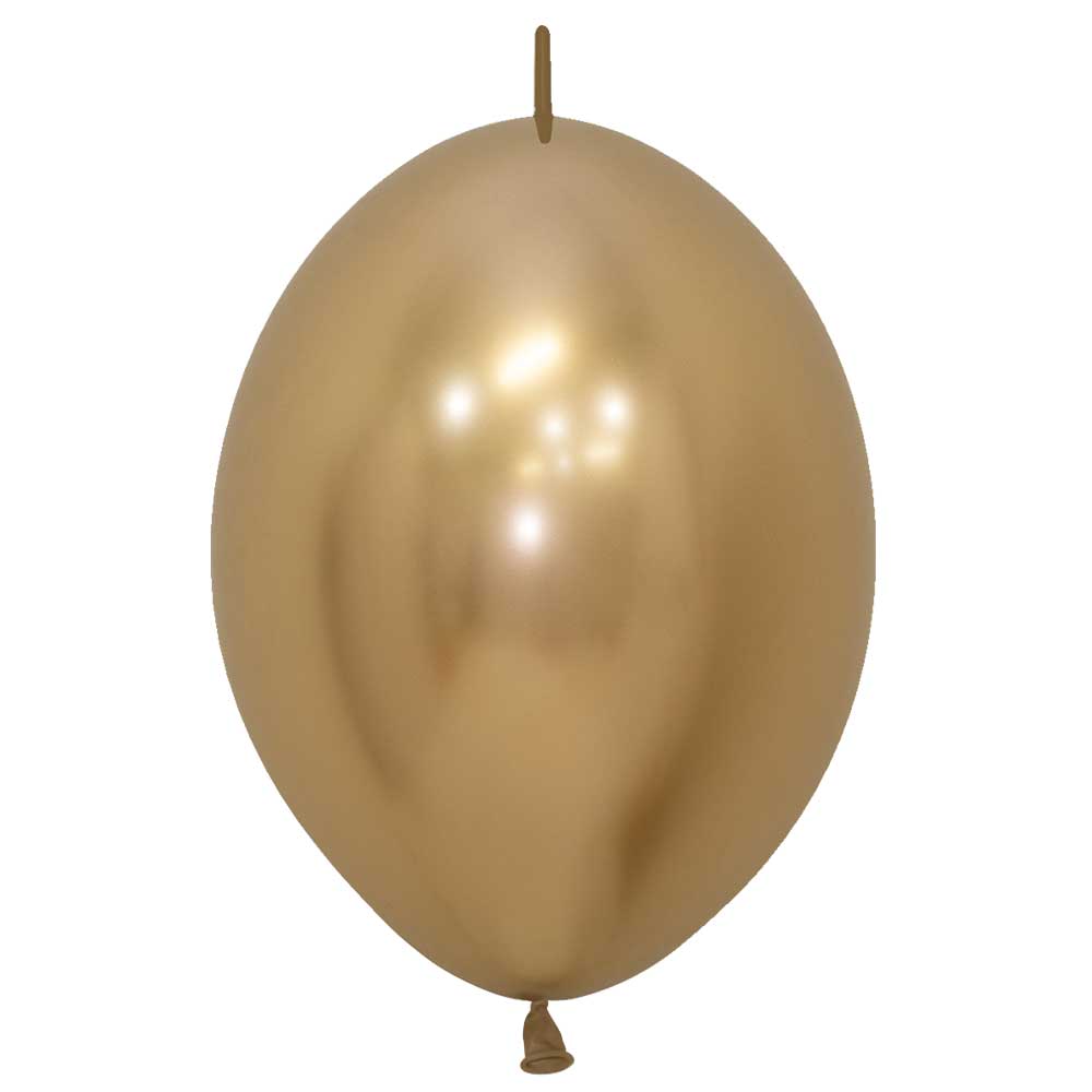 Latex Balloons 6 Inch Sempertex Link-O-Loon Reflex Gold