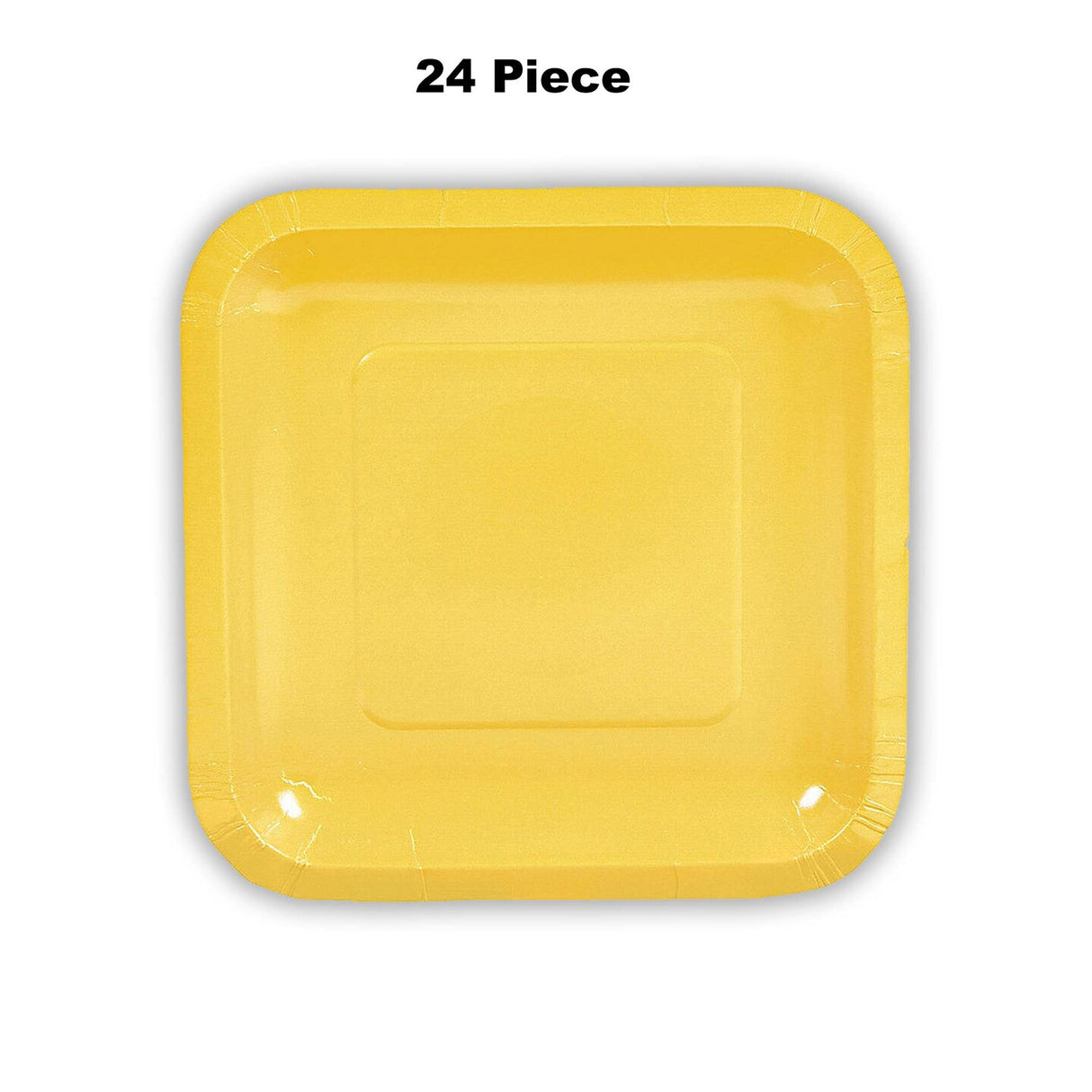24 Count Yellow Square Paper Dessert Plates 7"
