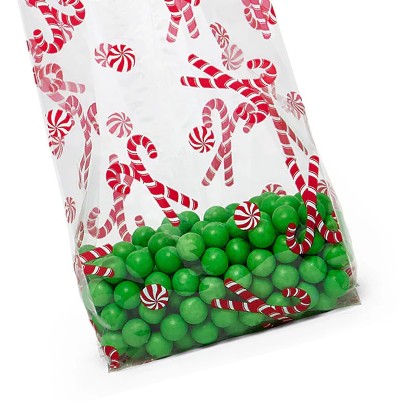 5” x 3” x 11.5” Christmas Cello Treat Bags with Festive Designs