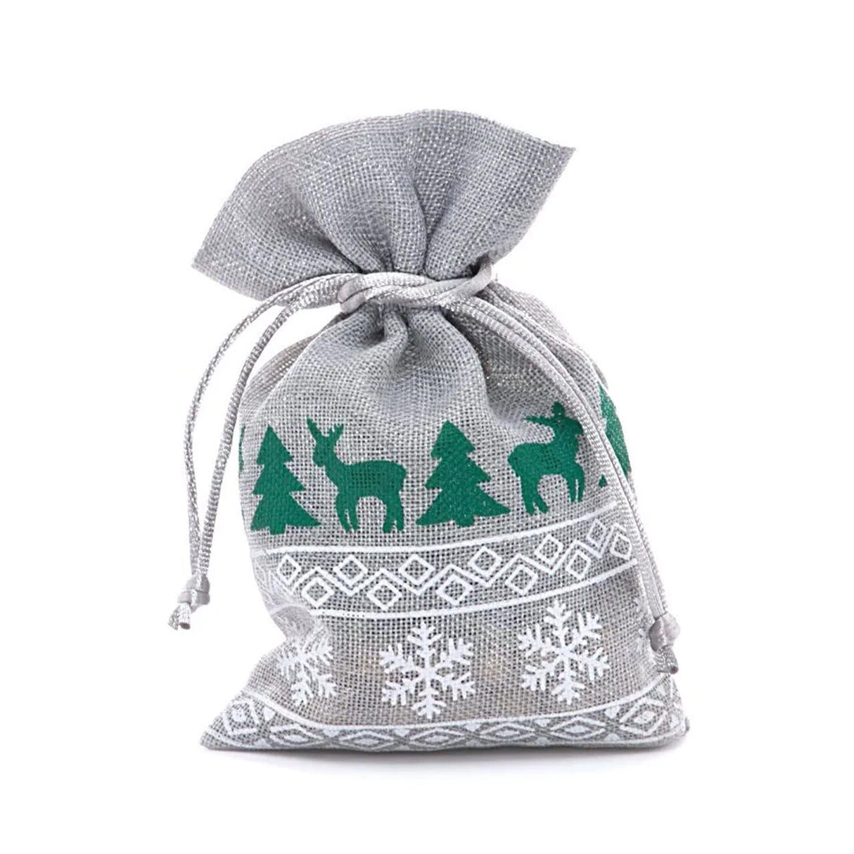 Holiday Faux Linen Bags 4” x 6” for Treats & Gifts