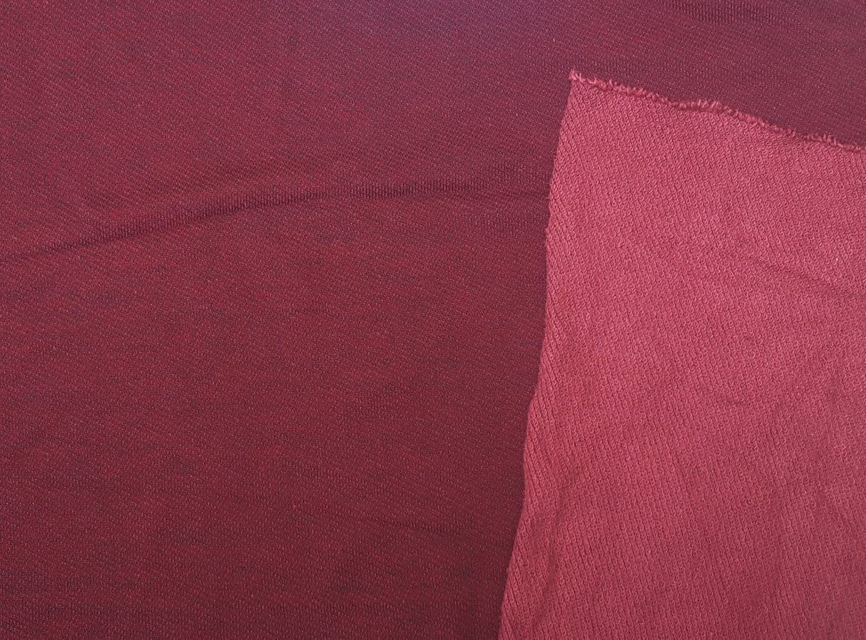 French Terry Knit Burgundy Black
