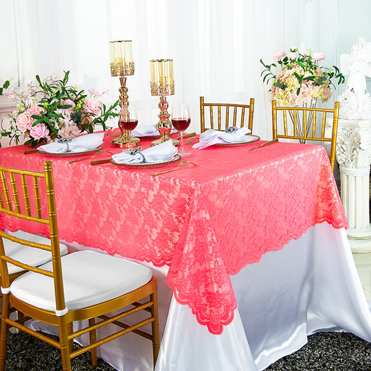 Rectangular Lace Tablecloth Elegant Table Overlay