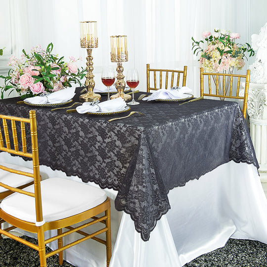 Rectangular Lace Tablecloth Elegant Table Overlay