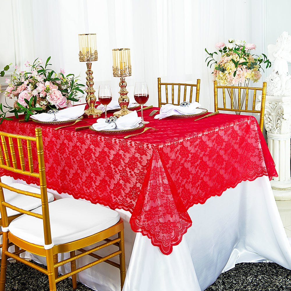 Rectangular Lace Table Overlay Topper