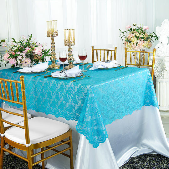Rectangular Lace Tablecloth Elegant Table Overlay