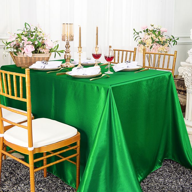 Elegant Satin Rectangular Tablecloth – Seamless Design