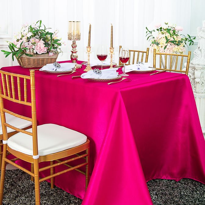 Elegant Satin Rectangular Tablecloth for Dining & Events