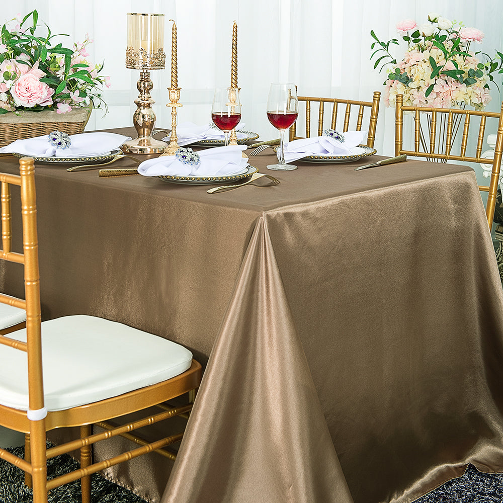 Rectangular Satin Tablecloth 90x132 Latte/Taupe