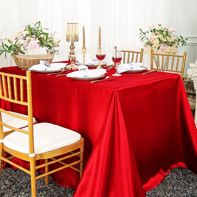 Rectangular Satin Tablecloth 54x108 Red