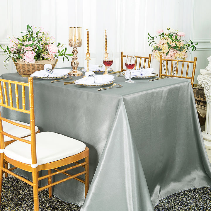 Rectangular Satin Tablecloth Seamless Silky Finish