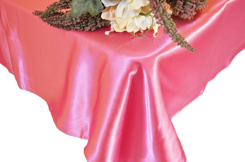 Rectangular Satin Tablecloth 54x108 Bubble Gum