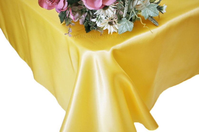 Rectangular Satin Tablecloth 54x108 Canary Yellow