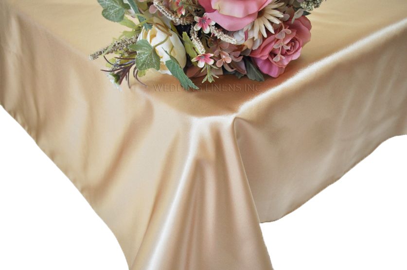 Satin Rectangular Tablecloth 54x108 Champagne
