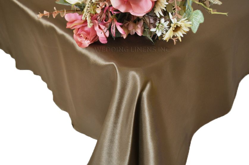 Rectangular Satin Tablecloth 54x108 Latte/Taupe