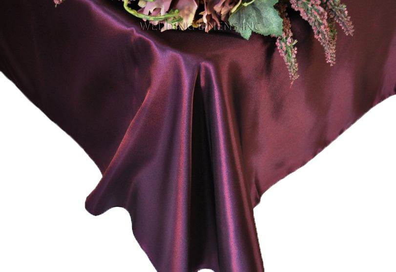 Rectangular Satin Tablecloth 54x108 Plum
