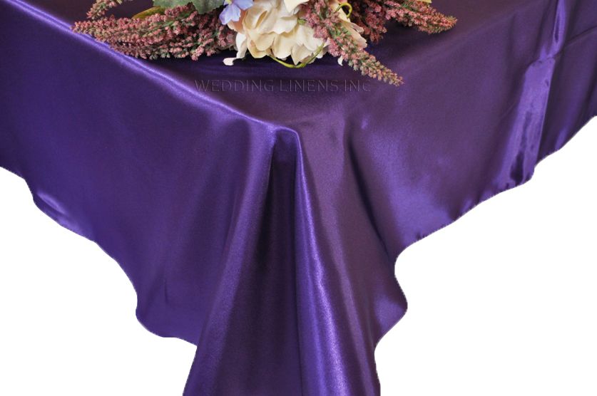 Rectangular Satin Tablecloth 54x108 Regency Purple