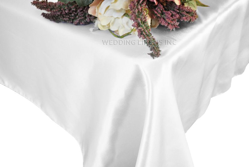 Rectangular Satin Tablecloth 54x108 White