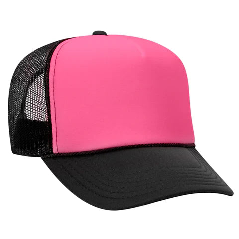 Trucker Hats Caps - Black/Hot Pink, Adjustable (1 Unit)
