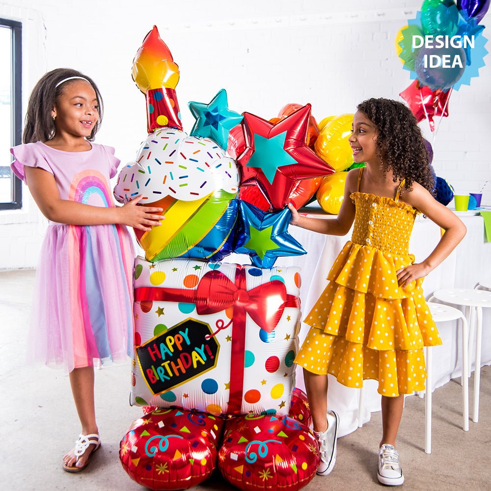 Foil Balloon Stacked Birthday Icons AirLoonz