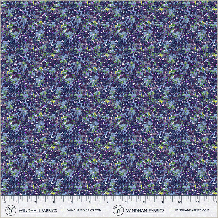 Cotton Print Navy Flowerbed Midnight Blooms Fabric 44/45"