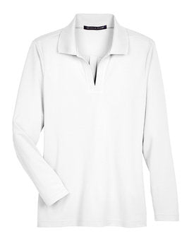 Devon & Jones® CrownLux Performance Ladies Plaited Long Sleeve Polo