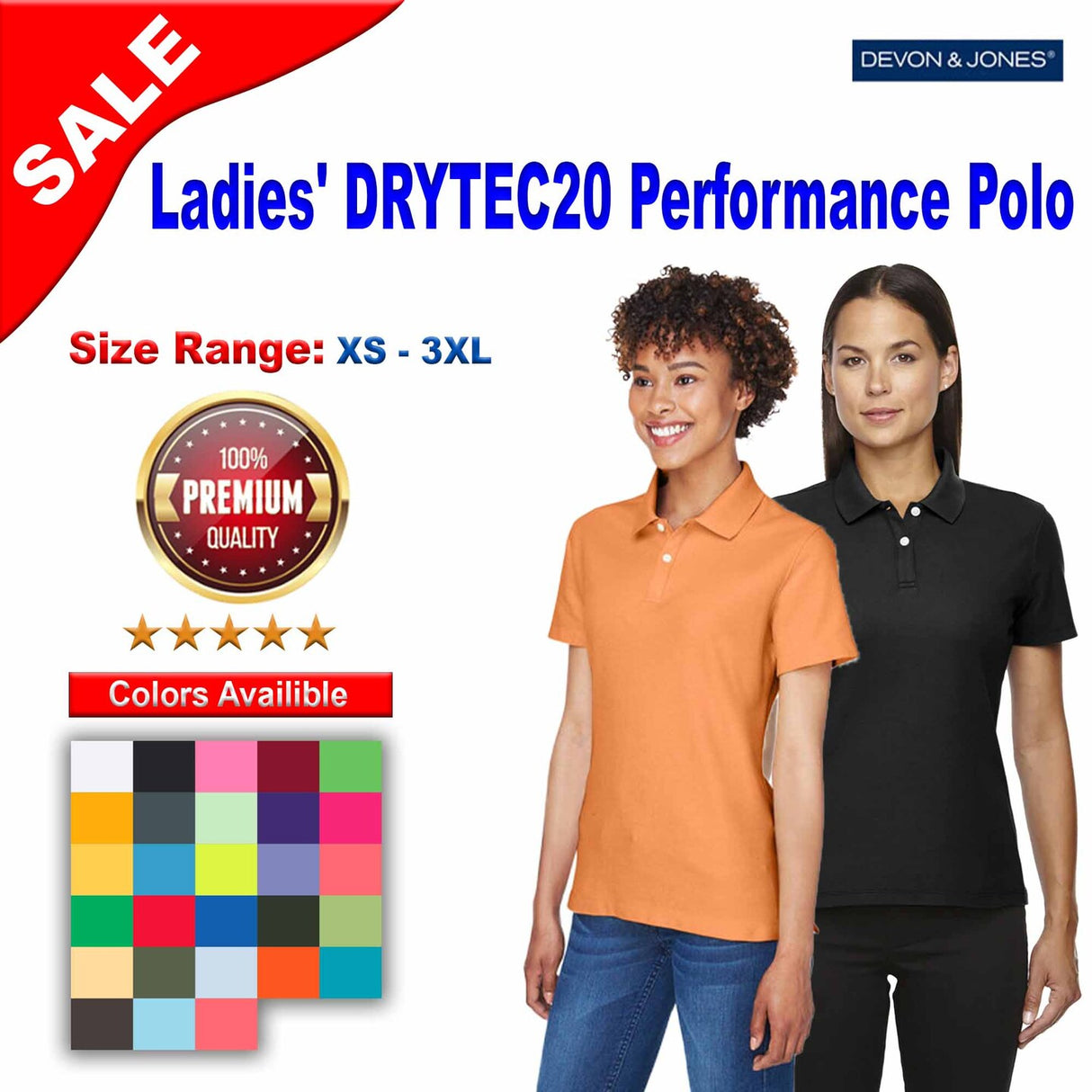 Devon & Jones® Ladies DRYTEC Performance Polo