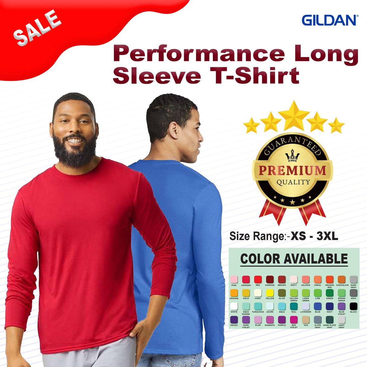 Gildan® Performance Crewneck Long Sleeve T-Shirt