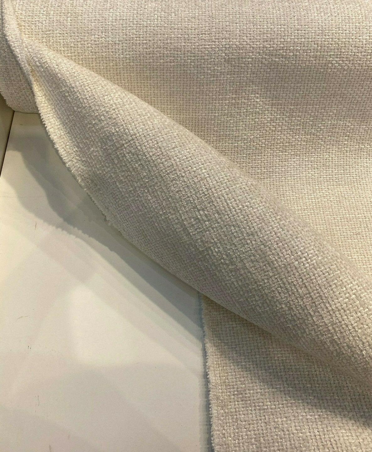 Soft Tweed Mont Clair Chenille Upholstery Fabric - White Cloud, 56" Width (1 Yard)