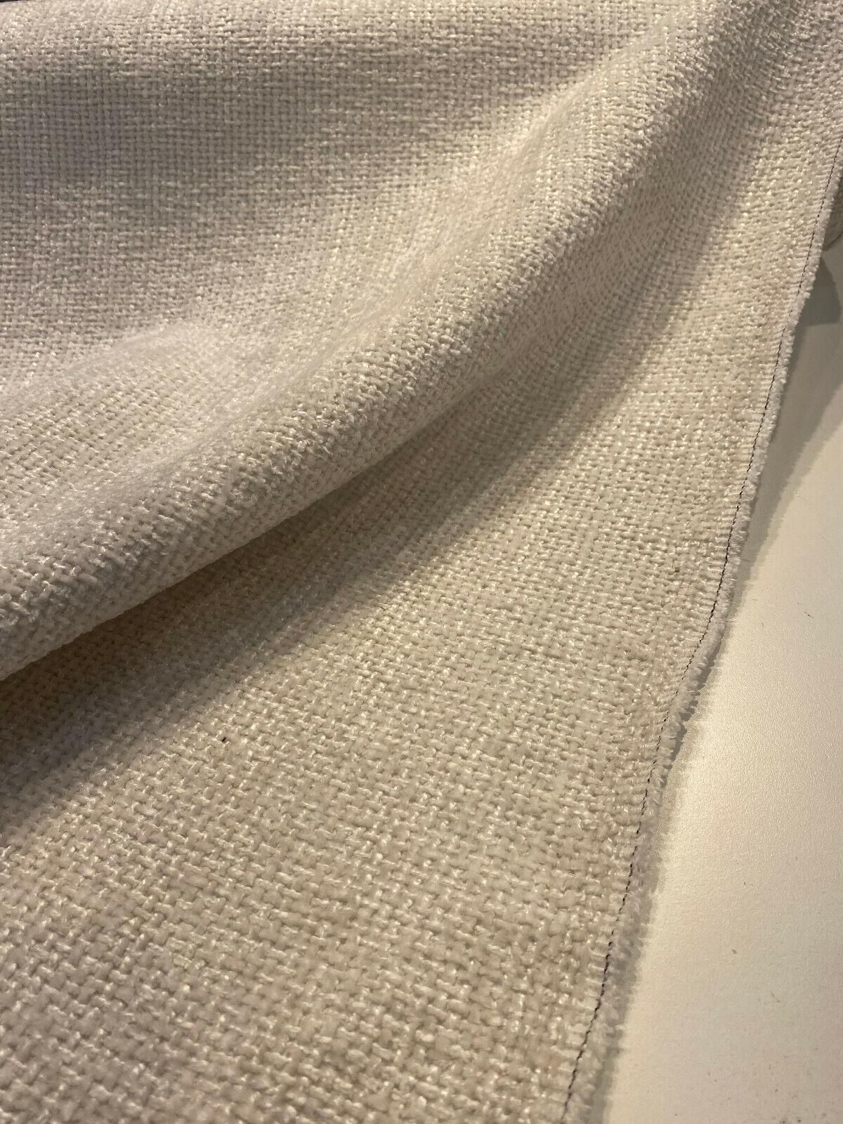 Soft Tweed Mont Clair Chenille Upholstery Fabric - White Cloud, 56" Width (1 Yard)