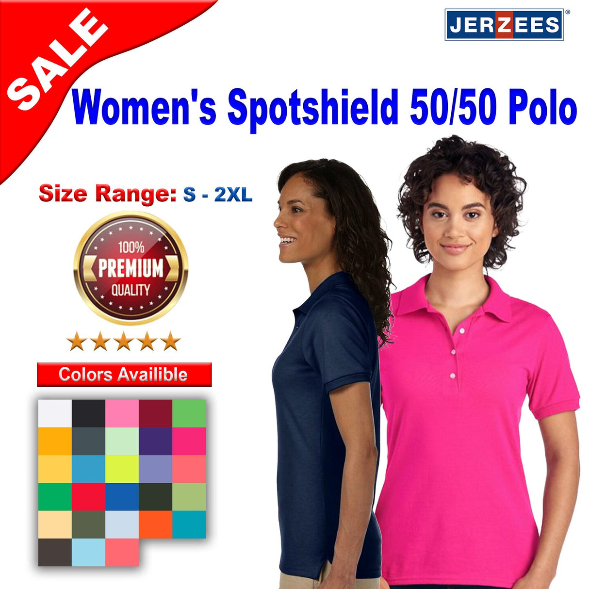 JERZEES® Women's Spotshield Polo Tee